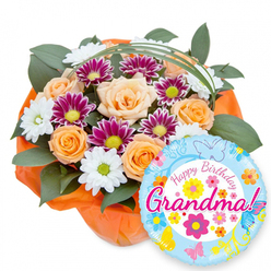 Flowers and balloon