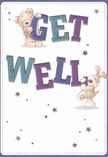 Infused with cheerful optimism, this get well card radiates warmth and playful affection-qualities that echo Paddington's neighbourly warmth. A cuddly teddy bear and an exuberant puppy spring vividly from the page, each balancing the large, colourful letters that form 'Get Well.' The indigo and teal hues of the typography stand boldly against a soft, welcoming background, their vibrancy reminiscent of summer blooms arranged on a market stall along Edgware Road. Across the card, scattered stars in swirling blue and purple add a gentle, twinkling magic, while the bear's plush fur and the puppy's velvety ears all but invite a comforting touch. This card carries more than just a message-it delivers an emotional balm, perfect for offering encouragement and kindness to a loved one on the mend in Paddington, matched by the caring attention of your local flower delivery team.